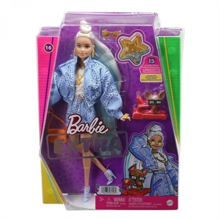 BARBIE EXTRA - MAVİ TAKIMLI BEBEK HHN08