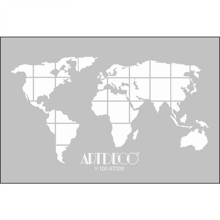 ARTDECO STENCİL A4  DÜNYA HARİTASI 208