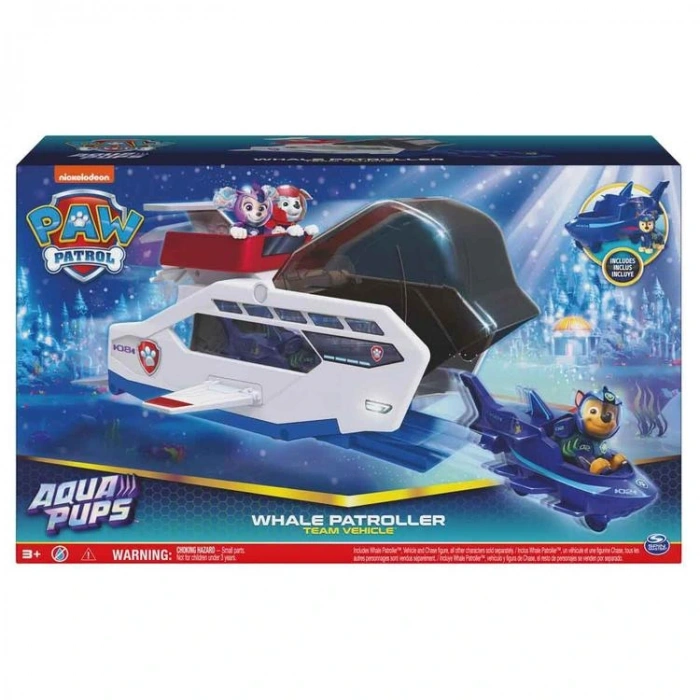 SPIN MASTER 6065308 PAW PATROL AQUA PUPS BALİNA DEVRİYESİ EKİP ARACI FİGÜR OYUN SETİ