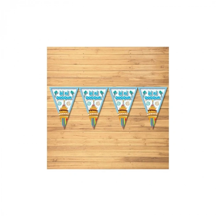 NEDİ  FLAMA ÜÇGEN İYİKİ DOĞDUN OYNAR YAZI MAVİ-PEMBE  NEDİ-10625