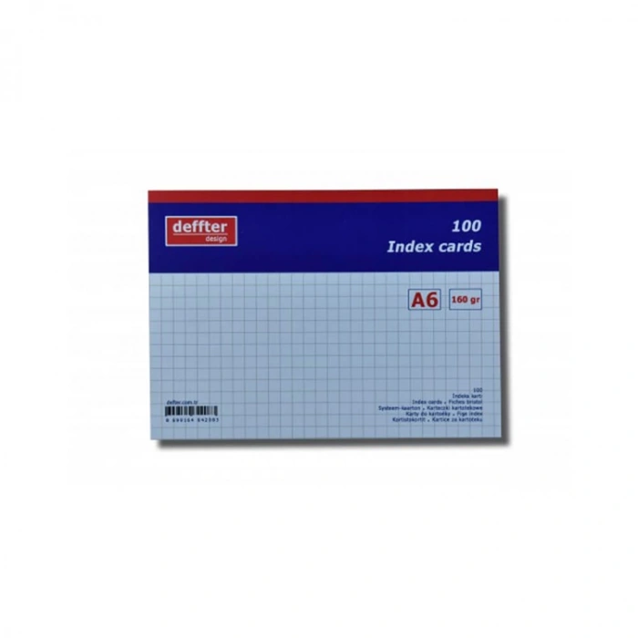 DEFFTER INDEX KARTI A6 BEYAZ KARELİ