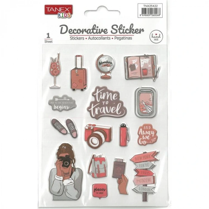TANEX KIDS TNX-25422 DEKORATİF ETİKETLER - PUFFY SEYEHAT SERİSİ STICKER
