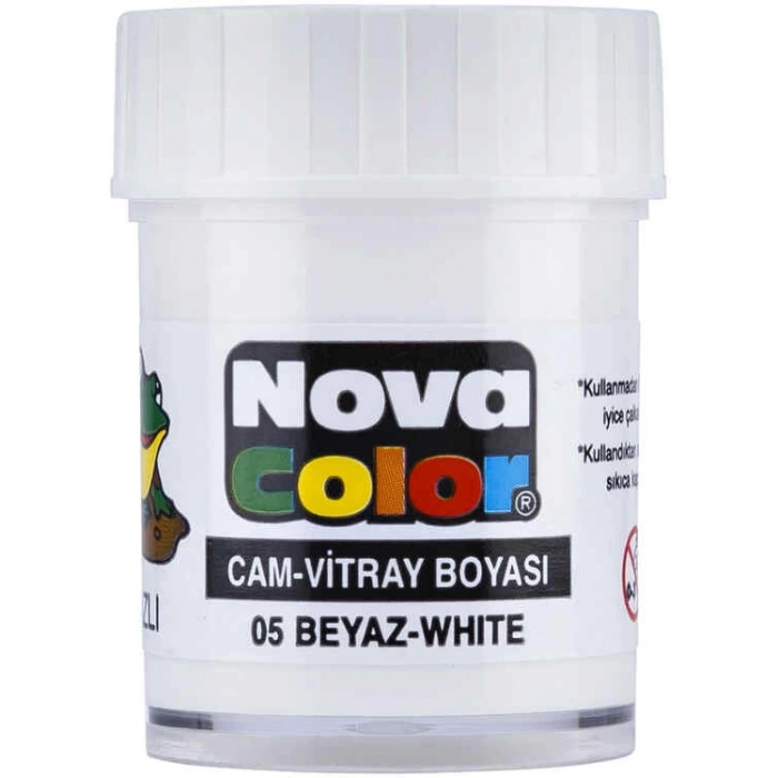 NOVA COLOR BEYAZ 30 CC ŞİŞE SU BAZLI CAM BOYASI