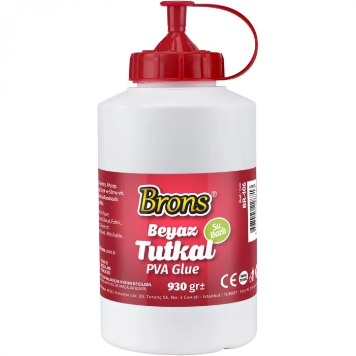 BRONS BR-406 PVA SU BAZLI BEYAZ TUTKAL 900gr