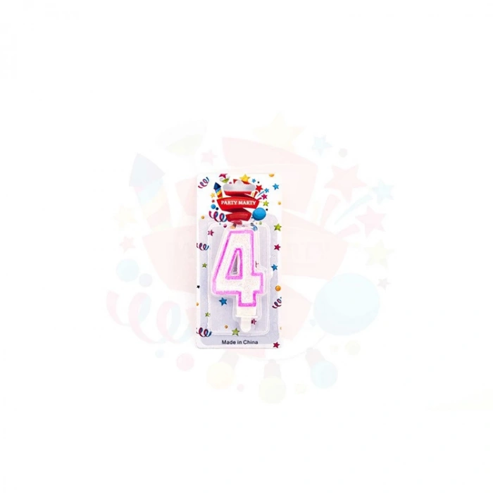 NEDİ  SİMLİ MUM RAKAM PEMBE 4 NEDİ-15623-P4
