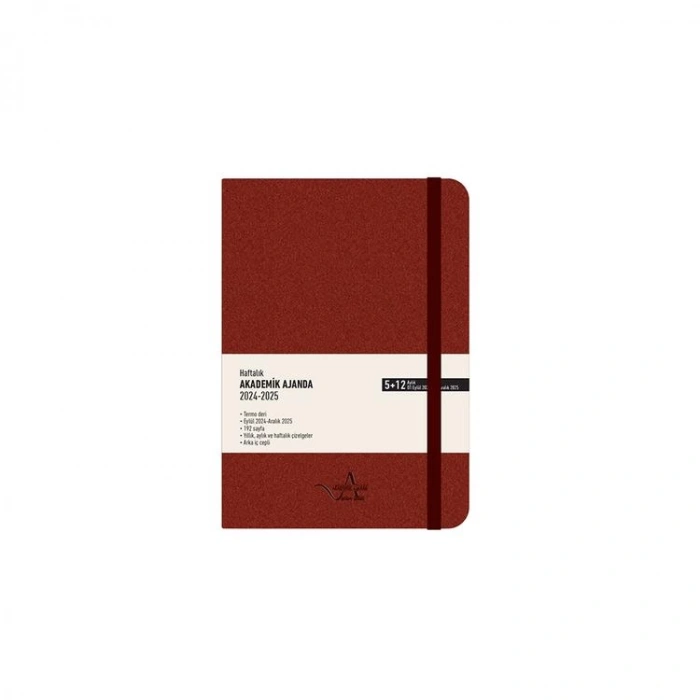 KESKİN A5 TERMO DERİ CİLTLİ LASTİKLİ AKADEMİK AJANDA - BORDO 830235-99