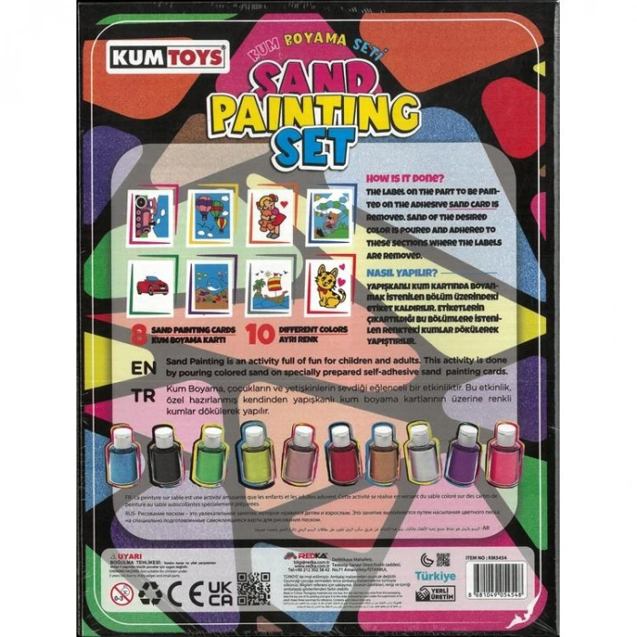KUMTOYS KM5454 KUM BOYAMA SETİ 8Lİ