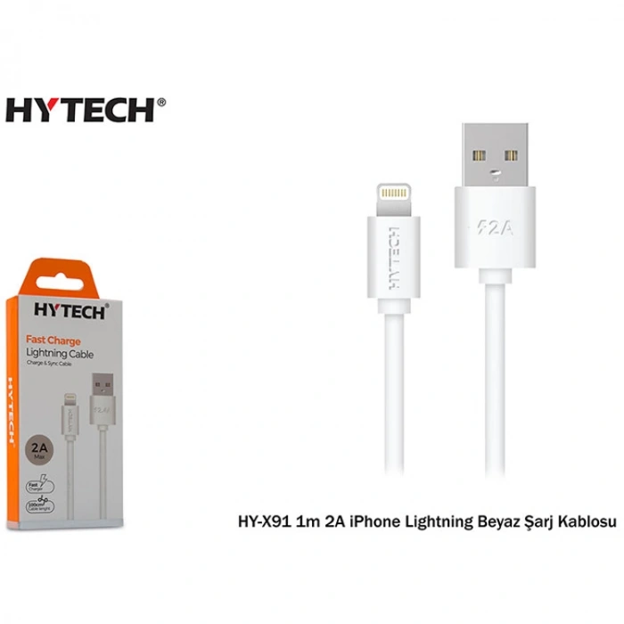 HYTECH HY-X91 1m 2A iPHONE LIGHTNING SİYAH ŞARJ KABLOSU