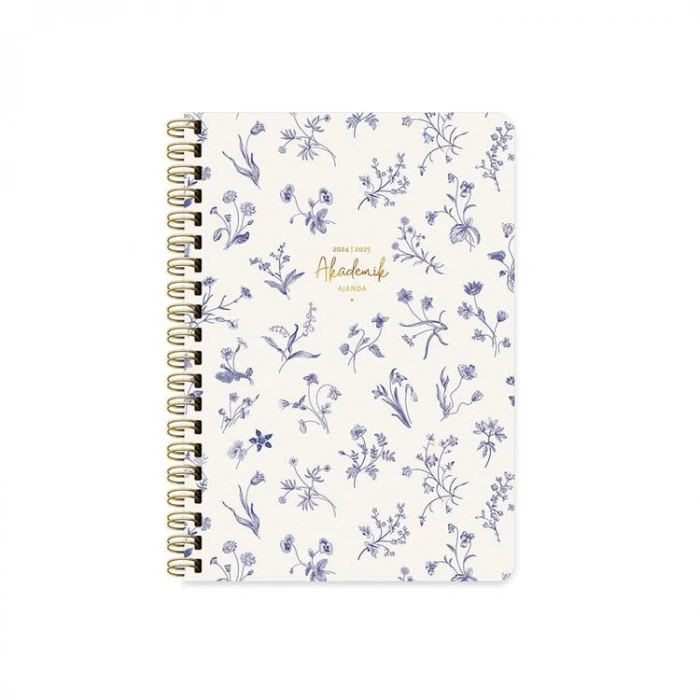 KESKİN 17X24 SPİRALLİ SERT KAPAK AKADEMİK AJANDA - MAVİ ÇİÇEKLER 830226-99
