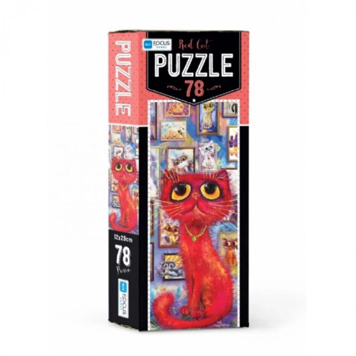 BLUE FOCUS BF051 RED CAT PUZZLE YAPBOZ 12x29cm 78 PARÇA
