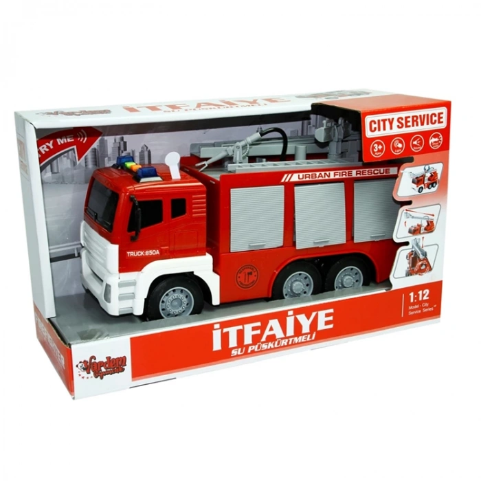VARDEM WY850A/WY851A  1:12 SÜRTMELİ SESLİ IŞIKLI İTFAİYE ARACI KUTULU