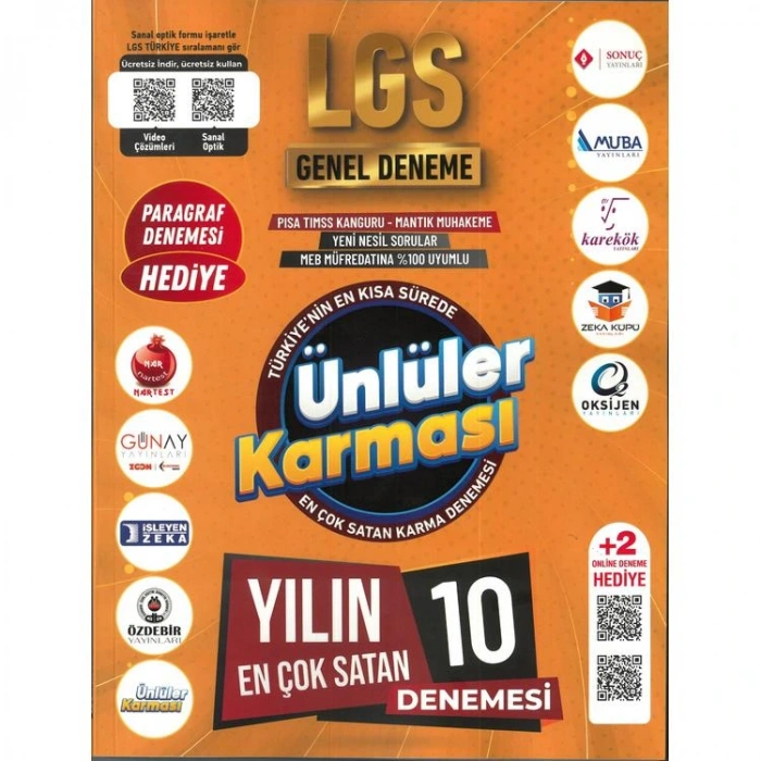 ÜNLÜLER KARMASI LGS GENEL DENEME YILIN EN ÇOK SATAN 10 DENEMESİ