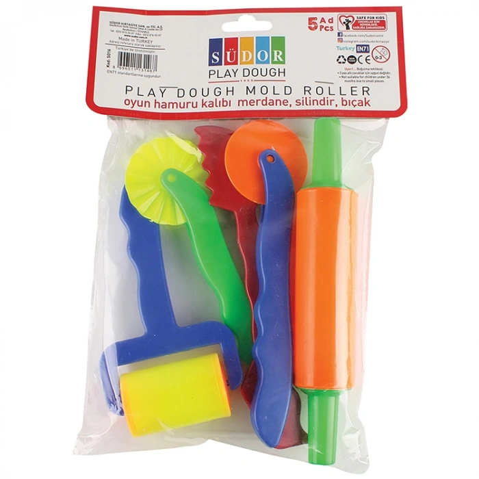SÜDOR OYUN HAMURU KALIBI (OKLAVA+BIÇAK+MERDANE+SİLİNDİR)