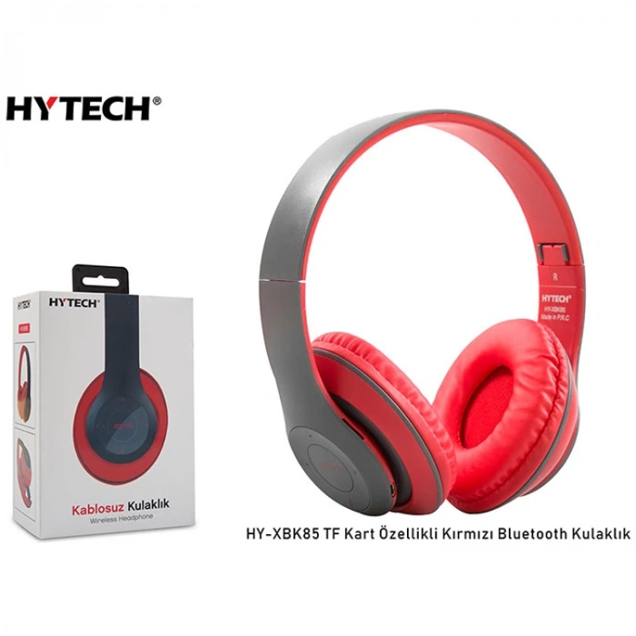 HYTECH HY-XBX85 TF KART ÖZELLİKLİ  BLUETOOTH KULAKLIK KIRMIZI