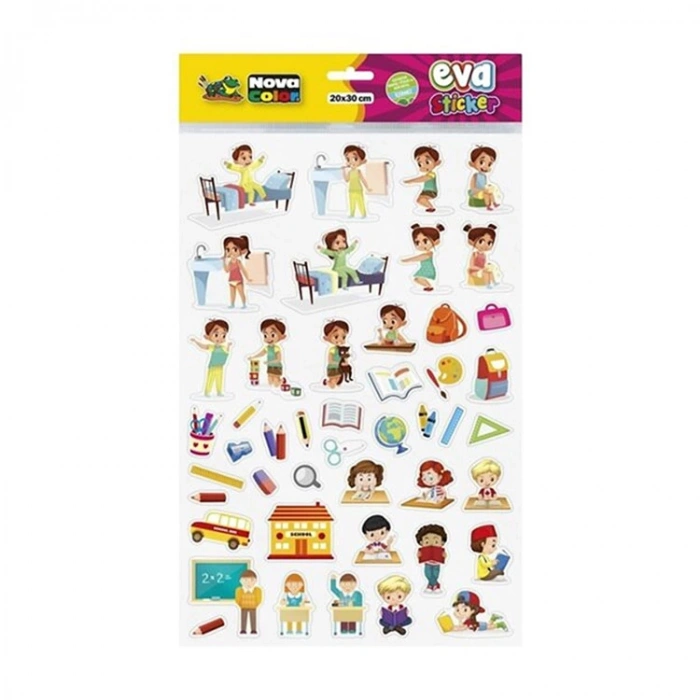 NOVA COLOR NC-688 EVA STICKER 20x30cm EĞİTİM