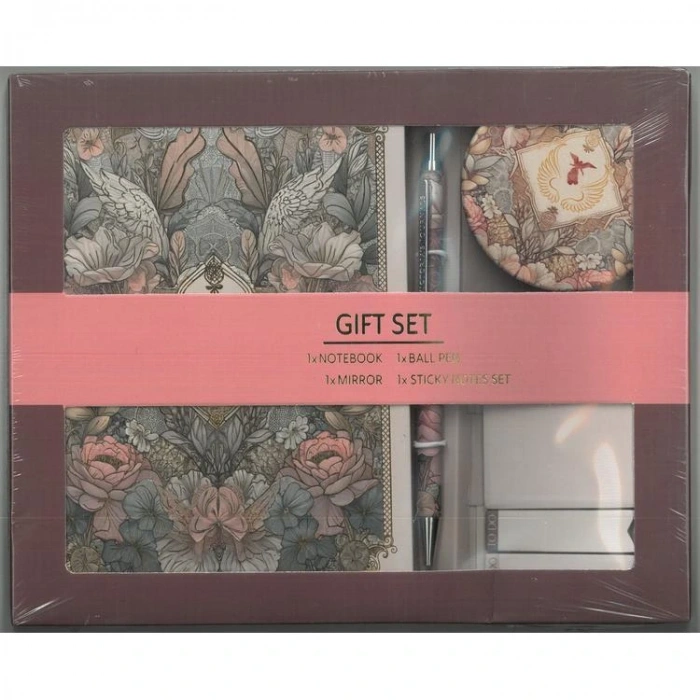 VICTORIAS JOURNALS 124-2073 SERT KAPAK 13x18cm 100 GR. 128 SAYFA DEFTER+AYNA+KALEM+POST IT - KUTULU SET