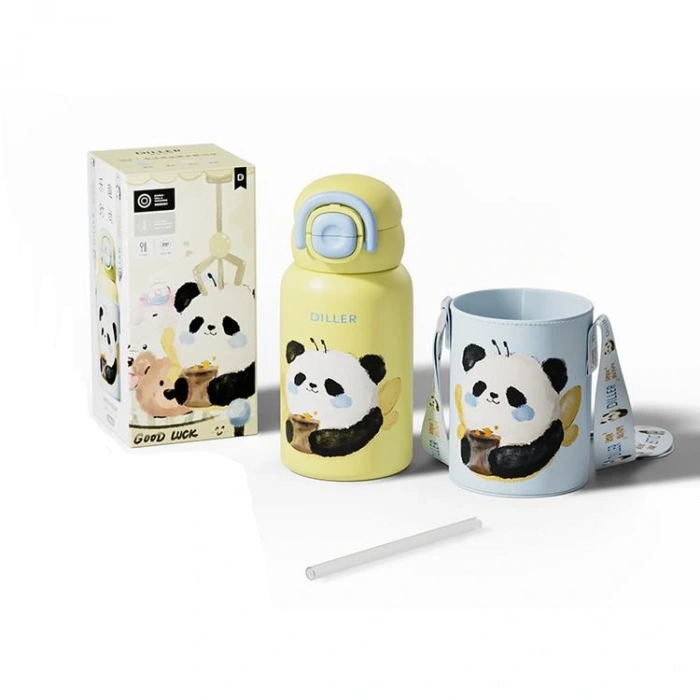 VAGONLİFE DILLER ÇELİK PİPETLİ / PİPETSİZ KULLANIM TAŞIMA ASKILI KILIF MATARA/TERMOS D9241 520ML YELLOW