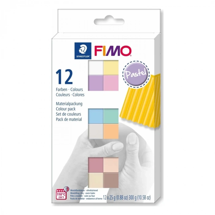 FİMO MODELLEME KİL HAMURU SOFT PASTEL 12x25gr. (300g) 12 RENK