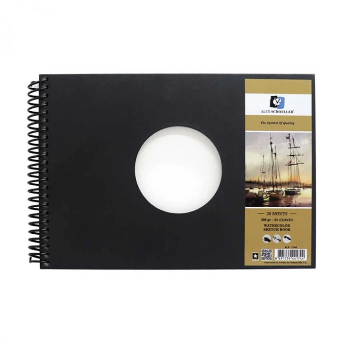 ALEX A5 (14,8x21cm) SPİRALLİ SULUBOYA DEFTERİ 300GR.20YP. SERT KAPAK ALX-1744