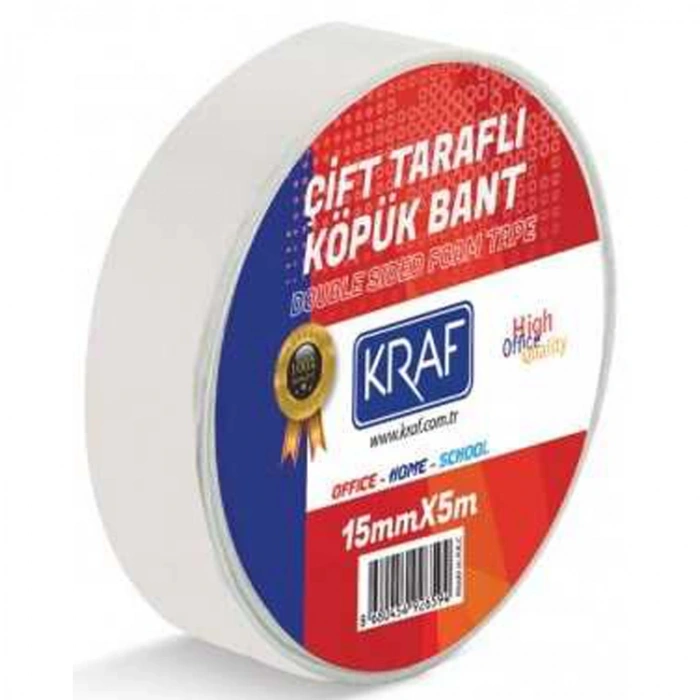 KRAF ÇİFT TARAFLI KÖPÜK BANT 15MMX5M 5015G
