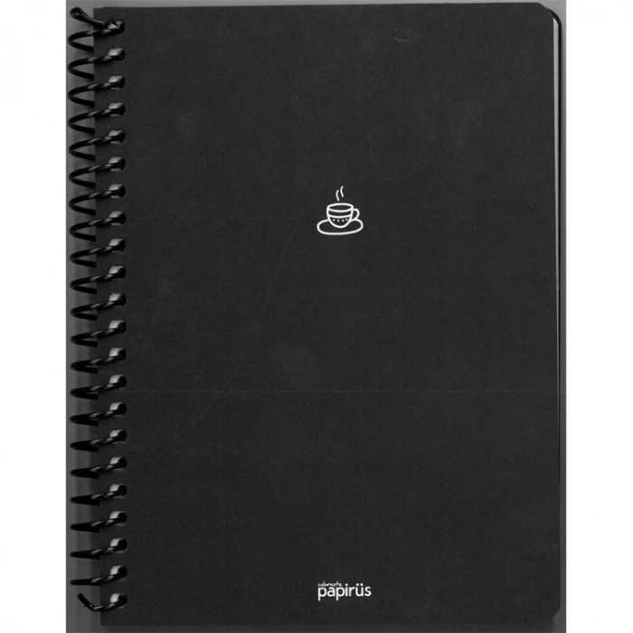 PAPİRÜS  MİNİ SERT KAPAK SPİRALLİ 14X19 80YP. ÇİZGİSİZ DEFTER