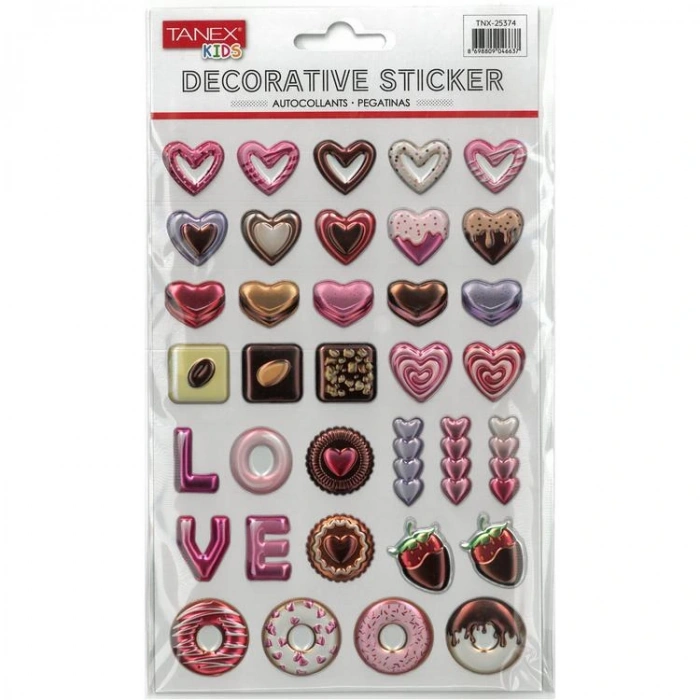 TANEX KIDS TNX-25374 DEKORATİF ETİKETLER - PUFFY LOVE BALON SERİSİ STICKER