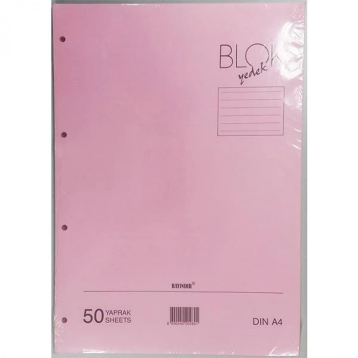 BAYINDIR A4 PEMBE KOLEJ YEDEĞİ ÇİZGİLİ