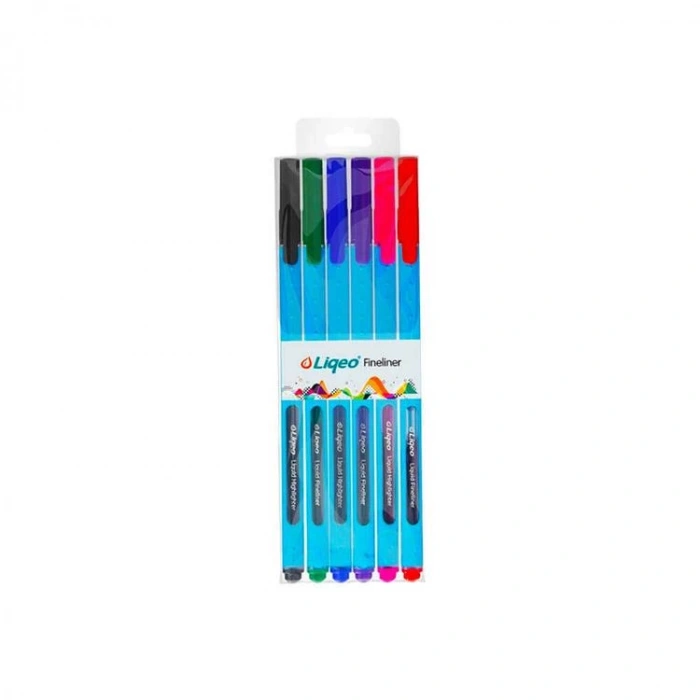 LIQEO F8027 FINELINER KALEM PVC Lİ  6LI SET  (6 RENK )