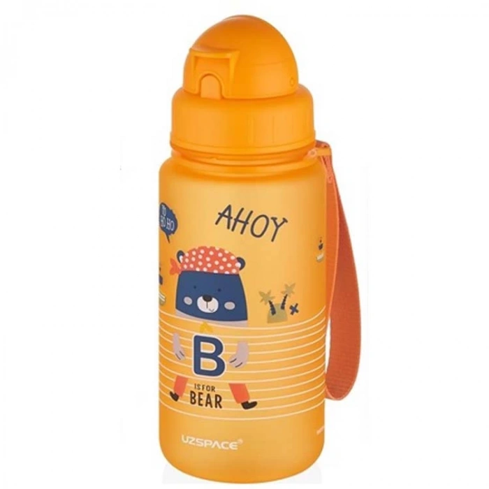 UZSPACE MATARA TRITAN SOFT TOUCH PİPETLİ 3024 400 ML DYNAMIC ORANGE-BEAR