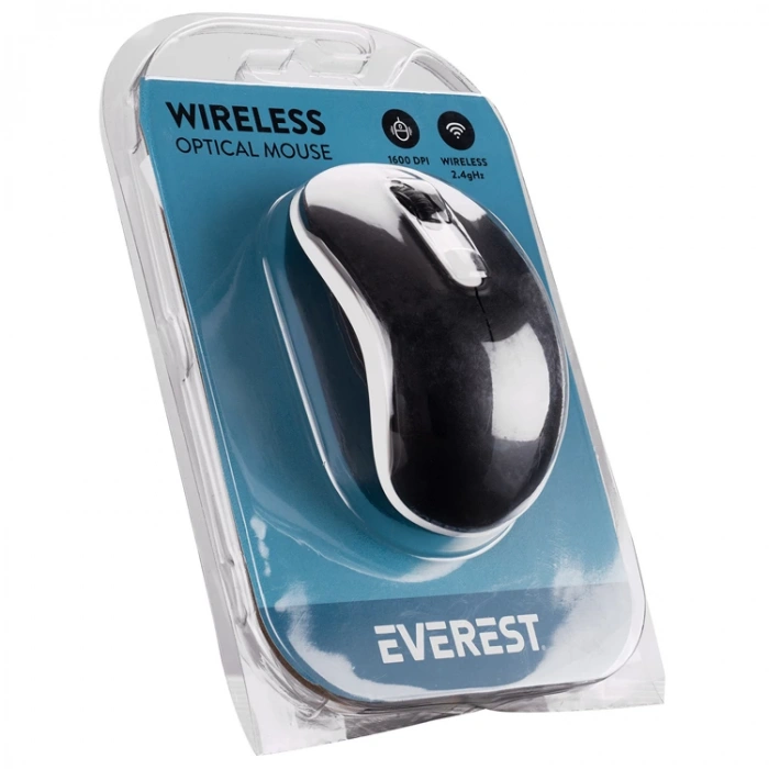 EVEREST SM-804 USB 2.4Ghz OPTİK WIRELESS MOUSE SİYAH-BEYAZ