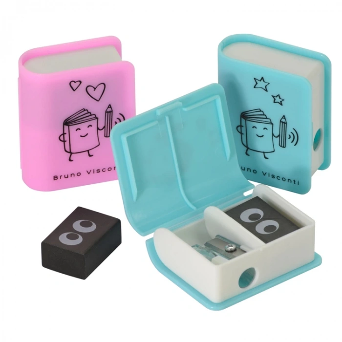 BRUNO VISCONTI FUNSHARP BOOK KİTAP ŞEKİLLİ KALEMTRAŞ VE SİLGİ