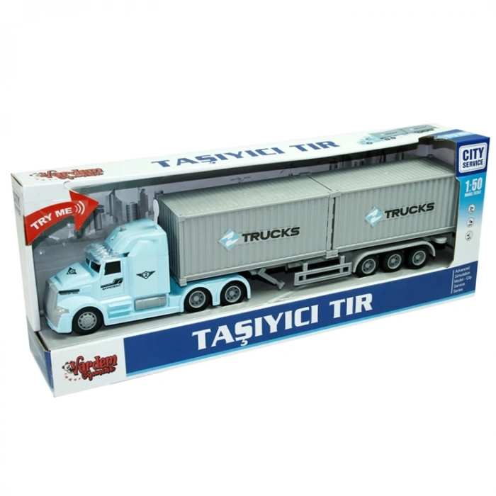 VARDEM WY783A-WY784B 1:50 SÜRTMELİ SESLİ IŞIKLI TAŞIYICI TIR (TANKER-KONTEYNER) KUTULU