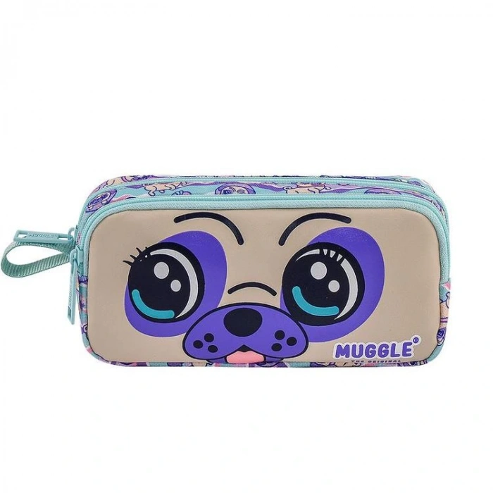 MUGGLE MU-7020 DOG MOR 2 BÖLMELİ KALEM ÇANTASI