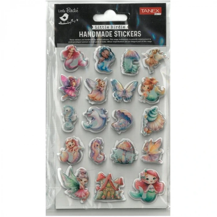 TANEX HANDMADE TNX-28010 DEKORATİF ETİKETLER - SİLİKON DENİZ KIZI SERİSİ STICKER - TEKLİ