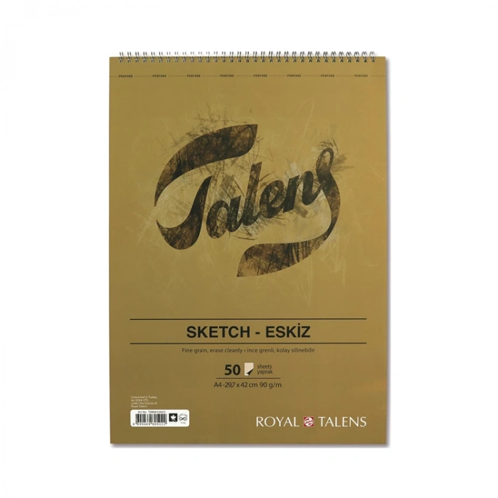 TALENS  A4  ESKİZ BLOK 90GR. 50YP. ÜSTTEN SPRALLİ