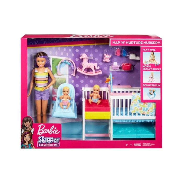 MATTEL GFL38  BARBIE BEBEK BAKICISI SKIPPER UYKU EĞİTİMİNDE OYUN SETİ