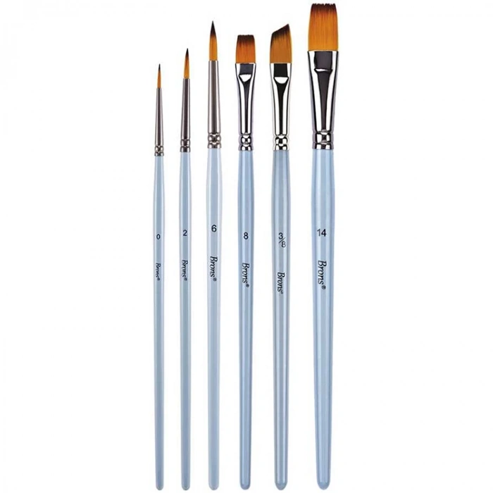 BRONS BR-2201 SENTETİK KIL FIRÇA SETİ SET-2  6LI