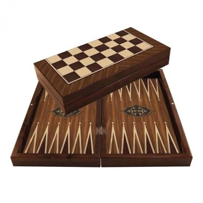 STAR 1021798 PARLAK PROFİL ANTİK CEVİZ TAVLA TAKIMI