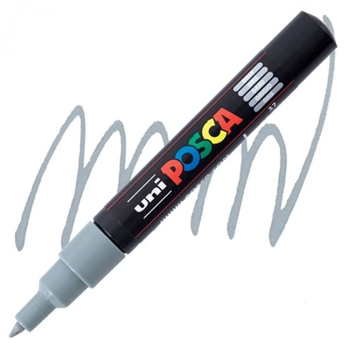 UNİ POSCA SU BAZLI POSTER MARKER 0.7  PC-1M GRİ