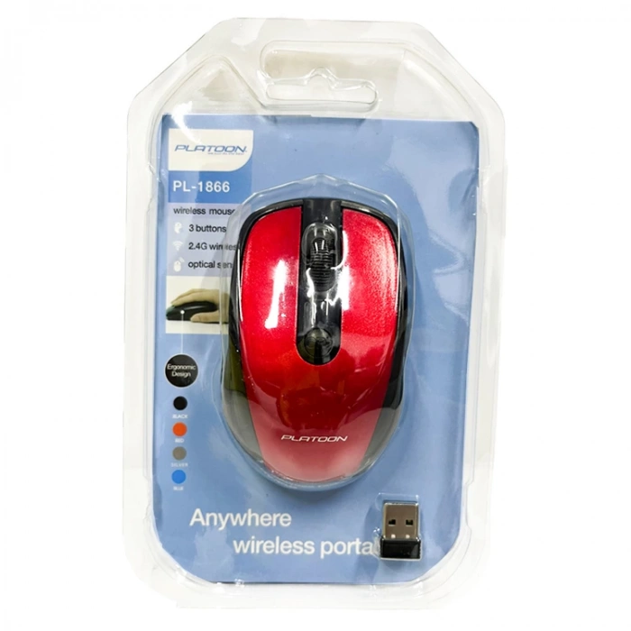 PLATOON PL-1866 WIRELESS LUX VAKUMLU KABLOSUZ MOUSE SİYAH-GRİ