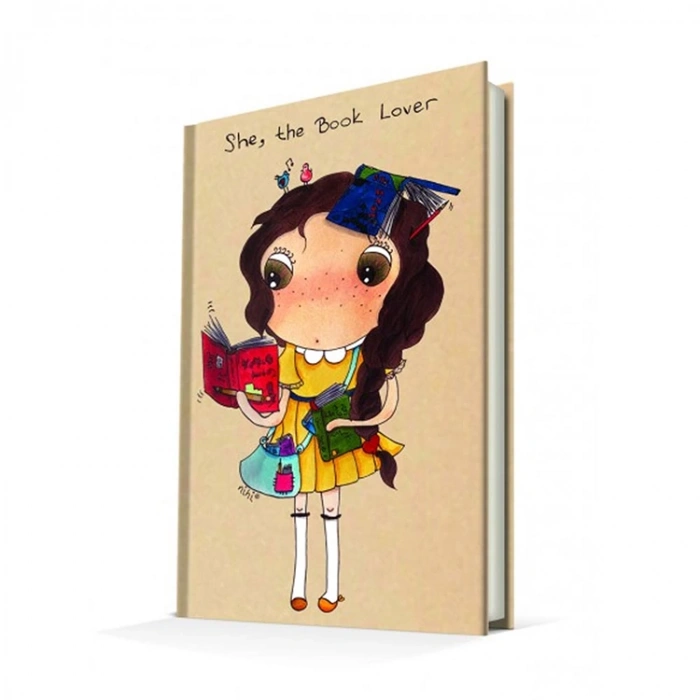 DEFFTER SHE THE BOOK LOVER / NİHİ SERT KAPAK A5 ÇİZGİLİ DEFTER 96 YP