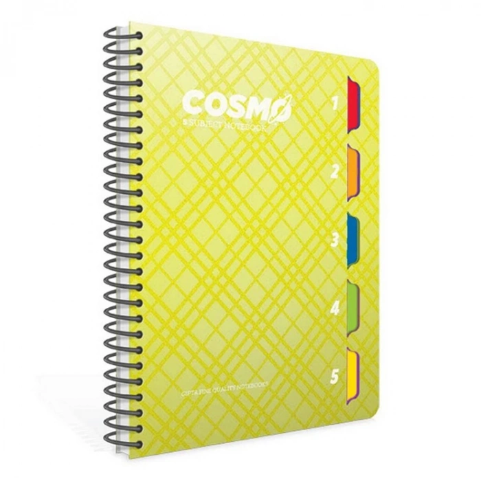 GIPTA COSMO A4 SPİRALLİ P.P KAPAK 5 SEPERATÖRLÜ 150 YP. KARELİ DEFTER