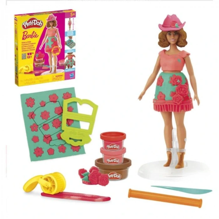 HASBRO PLAYDOH G1360/G1354A BARBIE FLORALS AND FRINGE OYUN SETİ 5+