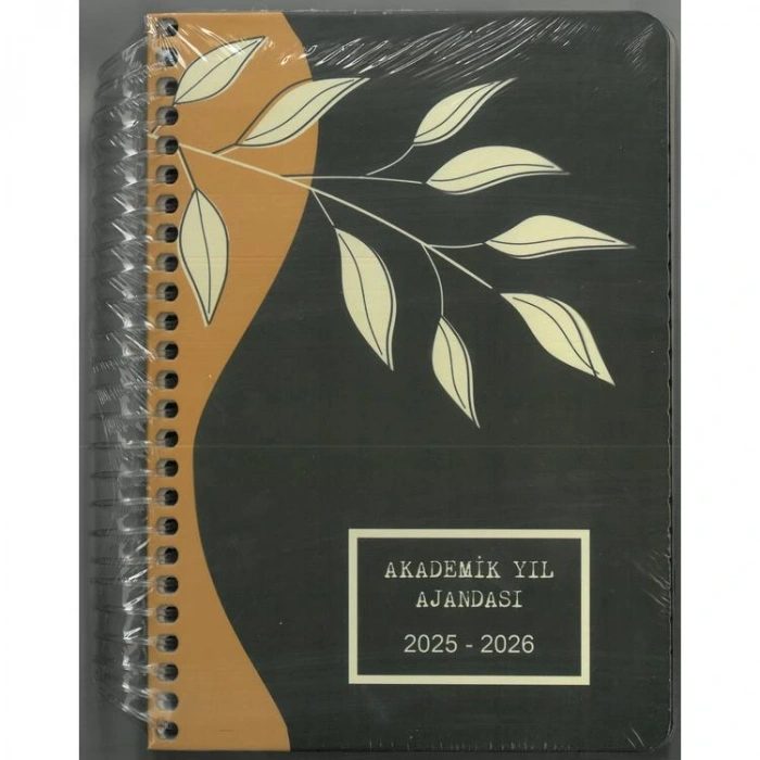 DEFFTER 15X21.5 SPİRALLİ SERT KAPAK AKADEMİK YIL AJANDASI - WHEAT EARS 2025-2026