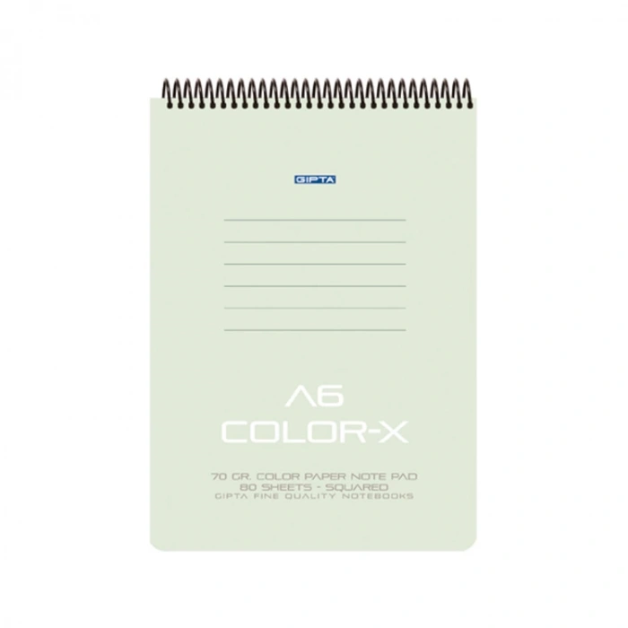 GIPTA COLOR-X SPİRALLİ PP KAPAK BLOKNOT A6 60 YP ÇİZGİLİ