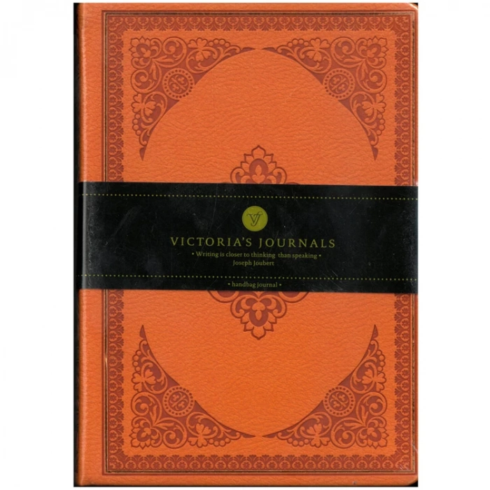 VICTORIAS JOURNALS 3480 VINTAGE OLD BOOK 12x17cm 80gr.128YP. ÇİZGİLİ DEFTER TURUNCU