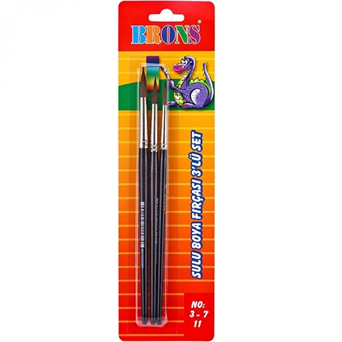 BRONS BR-673 SULU BOYA FIRÇA SETİ 3LÜ 145/3-7-11