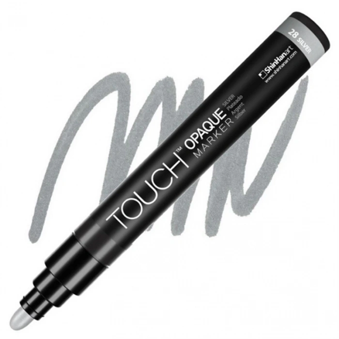 TOUCH OPAQUE SU BAZLI MARKER KALEM 1.5-2.3mm - MEDIUM PACK SILVER 28 - SH8613003-2029