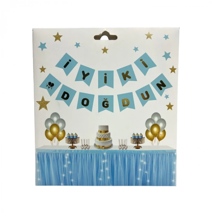 TEKNOPOİNT KIRLANGIÇ İYİ Kİ DOĞDUN YAZISI MAVİ