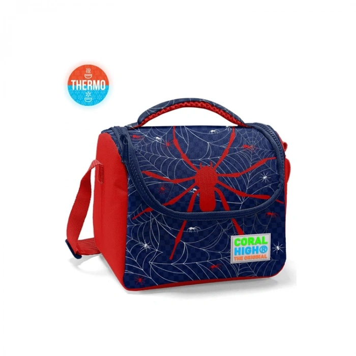 CORAL HIGH 11720 KIDS LACİVERT KIRMIZI ÖRÜMCEK DESENLİ THERMO BESLENME ÇANTASI